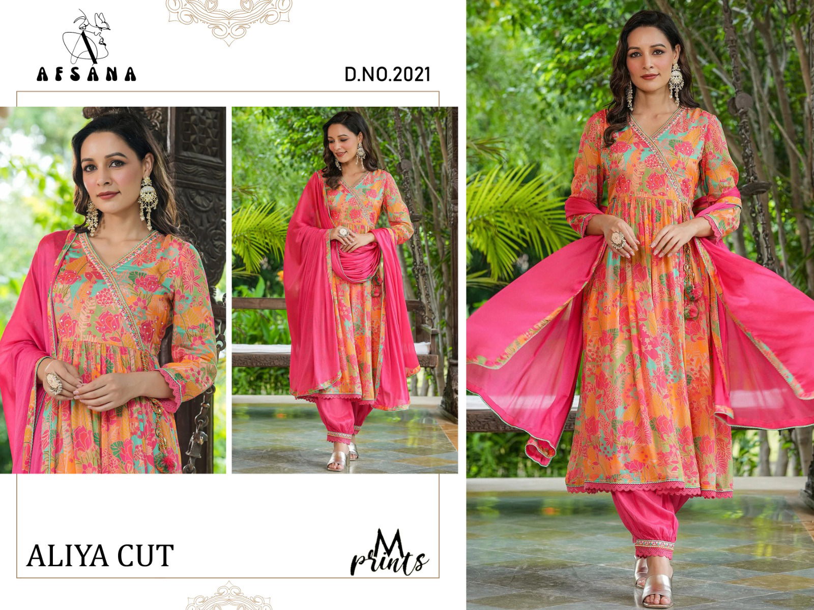 Aliya By Afsana Chinon Afgani Style Readymade Suit Catalog